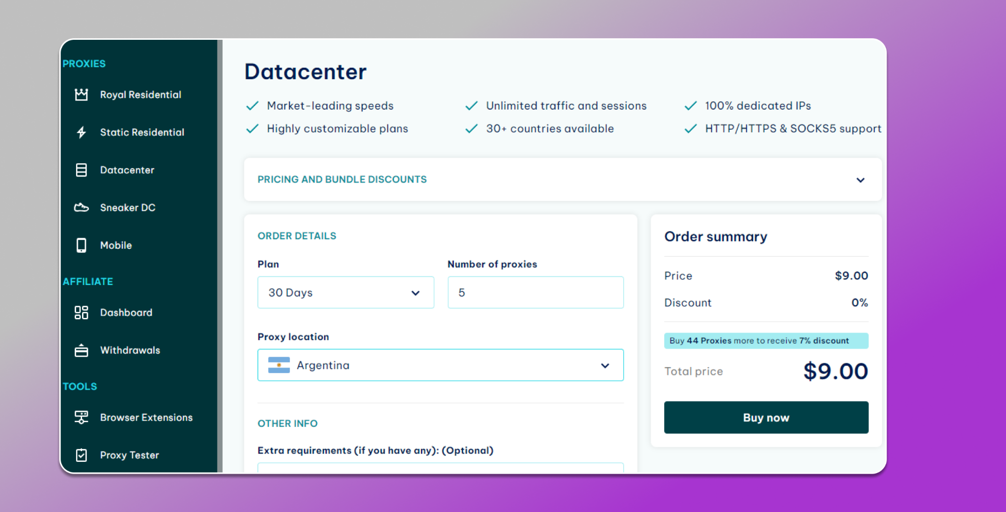 Datacenter proxies