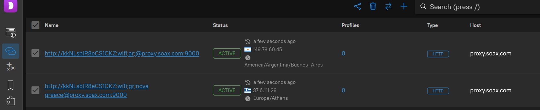 Active proxy