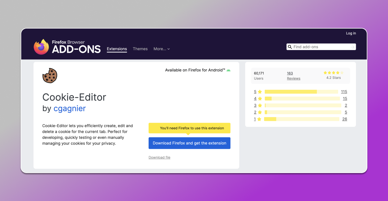 Cookie Editor — Firefox