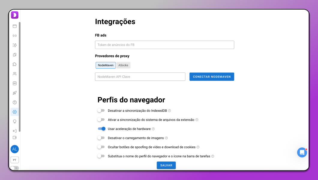 Configuração Dolphin Anty