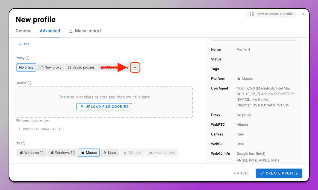 Adding NodeMaven to Dolphin Anty