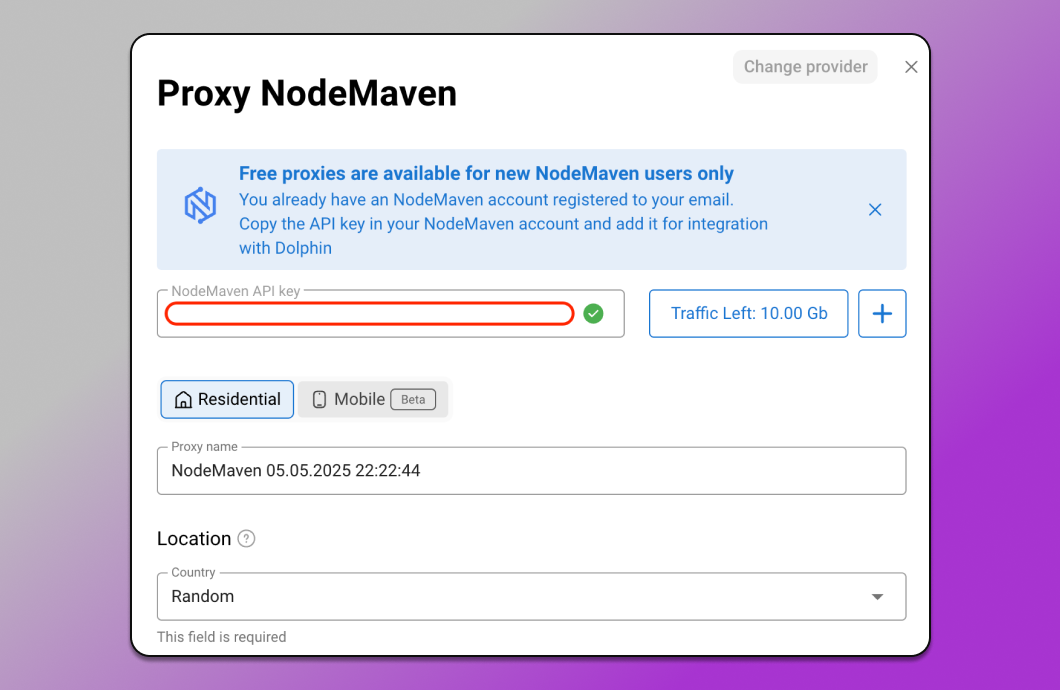 Adding NodeMaven to Dolphin Anty