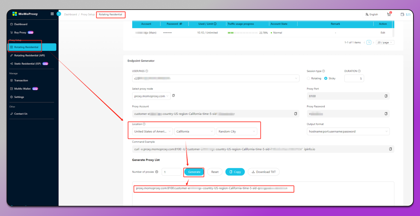 MoMoProxy Rotating Proxies Dolphin Anty