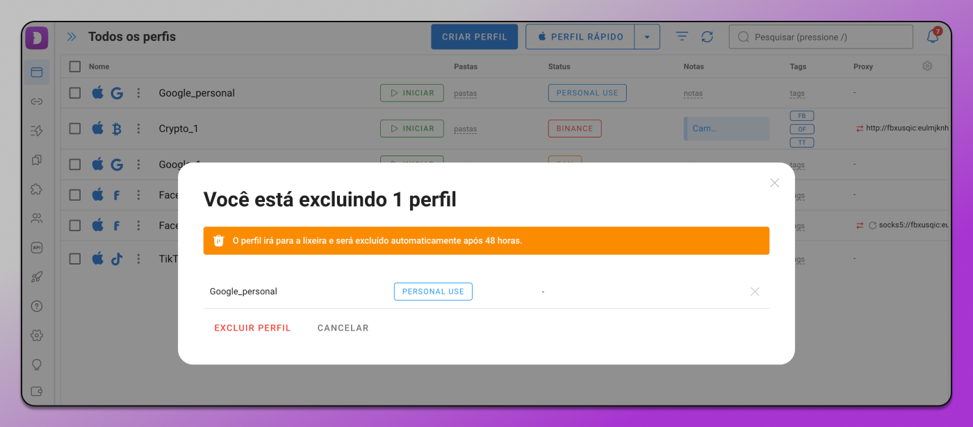 Notificação Dolphin Anty