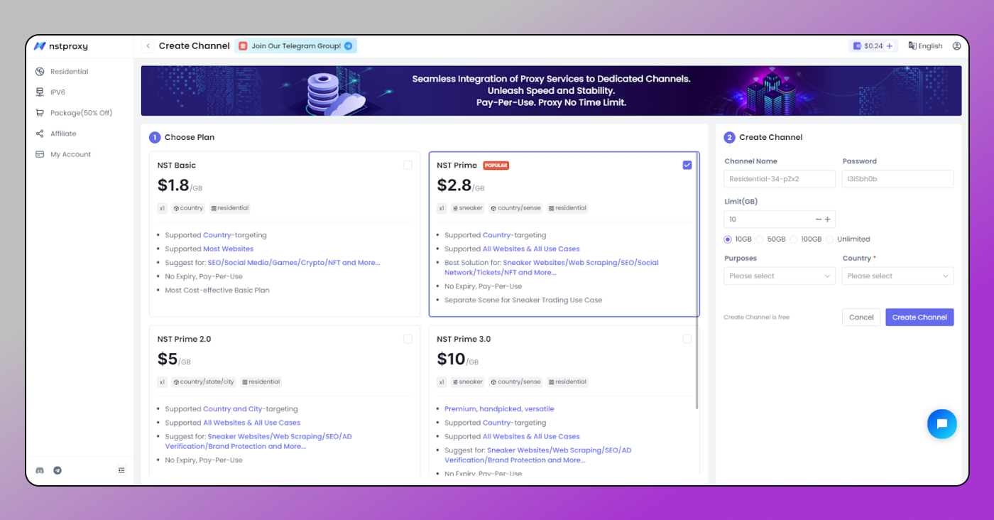 Nstproxy Proxy Subscription Dolphin Anty