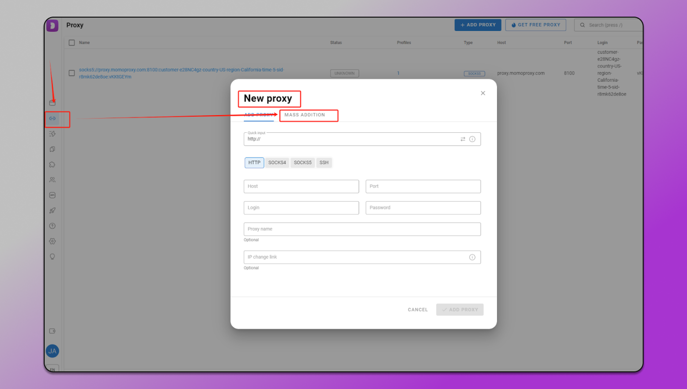 Mass Proxy Setup Dolphin Anty