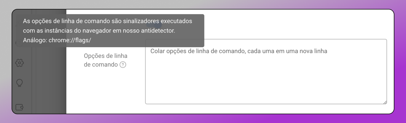 Opções de linha de comando Dolphin Anty