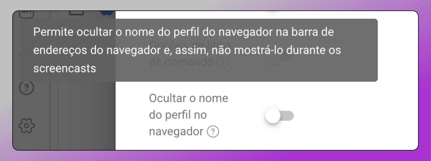 Ocultar o nome do perfil Dolphin Anty