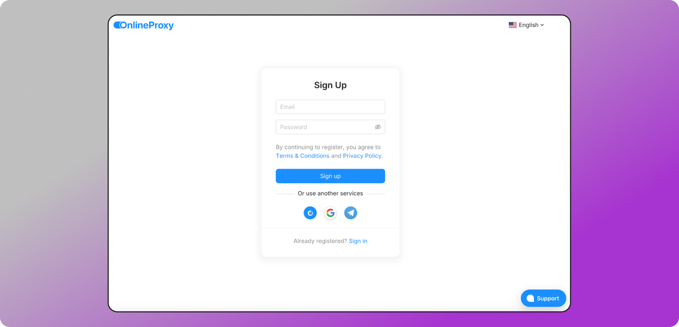 OnlineProxy Sign Up Dolphin Anty